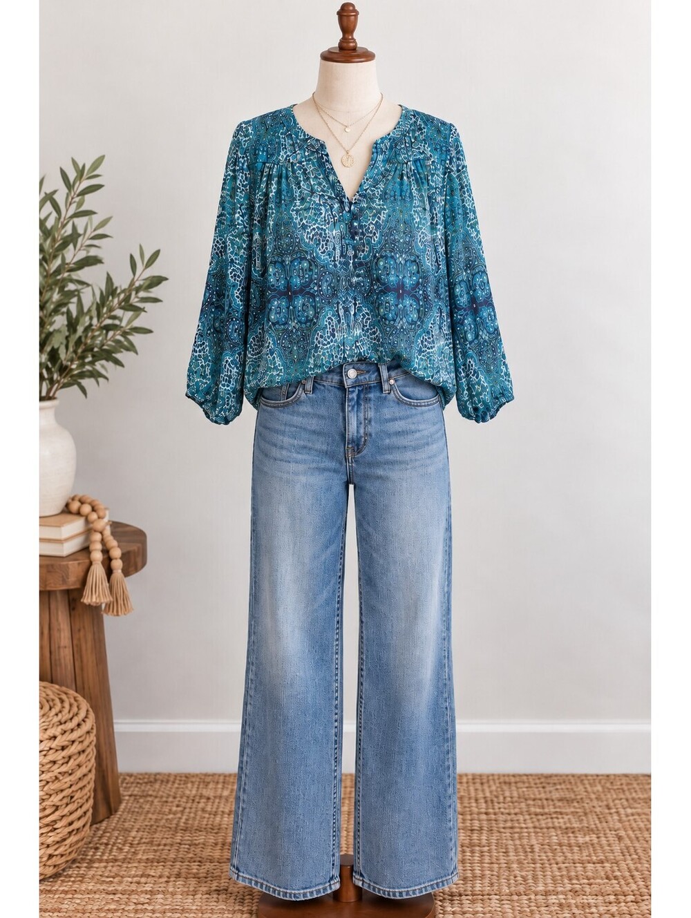 St. John's Bay blue paisley blouse